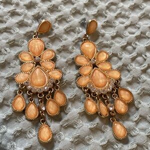 Peachy/Pink Chandelier Earrings